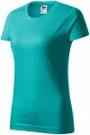 Damen einfaches T-Shirt, smaragdgrün