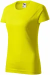Damen einfaches T-Shirt, zitronengelb