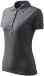 Damen elegantes Poloshirt, stahlgrau