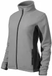 Damen Fleece-Kontrastjacke, hellgrau