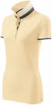 Damen Poloshirt mit Stehkragen, vanille