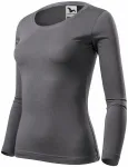 Damen T-Shirt mit langen Ärmeln, stahlgrau