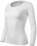 Damen T-Shirt mit langen Ärmeln, weiß