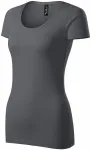 Damen T-Shirt mit Ziernähten, hellgrau