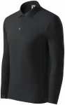 Grobes Poloshirt für Herren mit langen Ärmeln, Ebenholz Grau