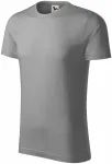 Herren-T-Shirt aus strukturierter Bio-Baumwolle, altes Silber