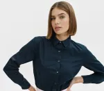 Bluză de bumbac pentru femei, cu mâneci lungi