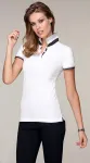 Dames poloshirt met kraag omhoog