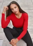 T-shirt ajusté à manches longues pour femme