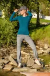 T-shirt ajusté à manches longues pour femme | Pantalons de survêtement pour femmes avec poches
