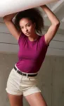T-shirt femme à manches très courtes