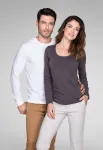 T-shirt med lång passform för män | T-shirt dam med långa ärmar och djupare urringning