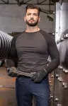 Tricou bărbătesc contrastant cu mâneci lungi